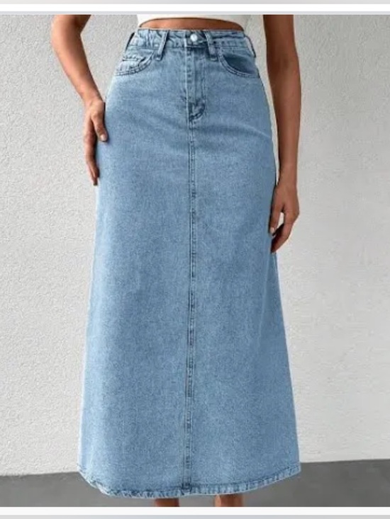 OAK + FORT Dresses & Skirts - OAK + FORT Light Blue Denim Skirt